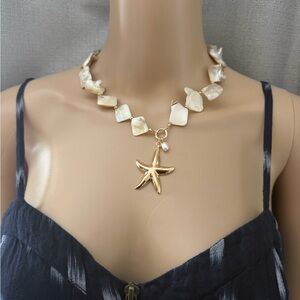 A new day gold color  Starfish Pendant Necklace